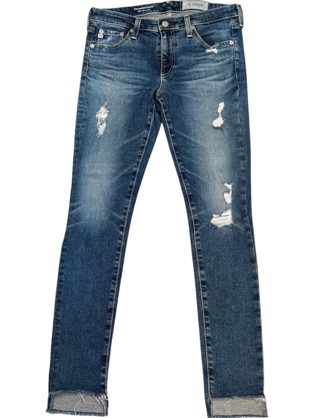 AG Adriano Goldschmied The Legging Ankle Super Skinny Distressed Jeans 27R Denim